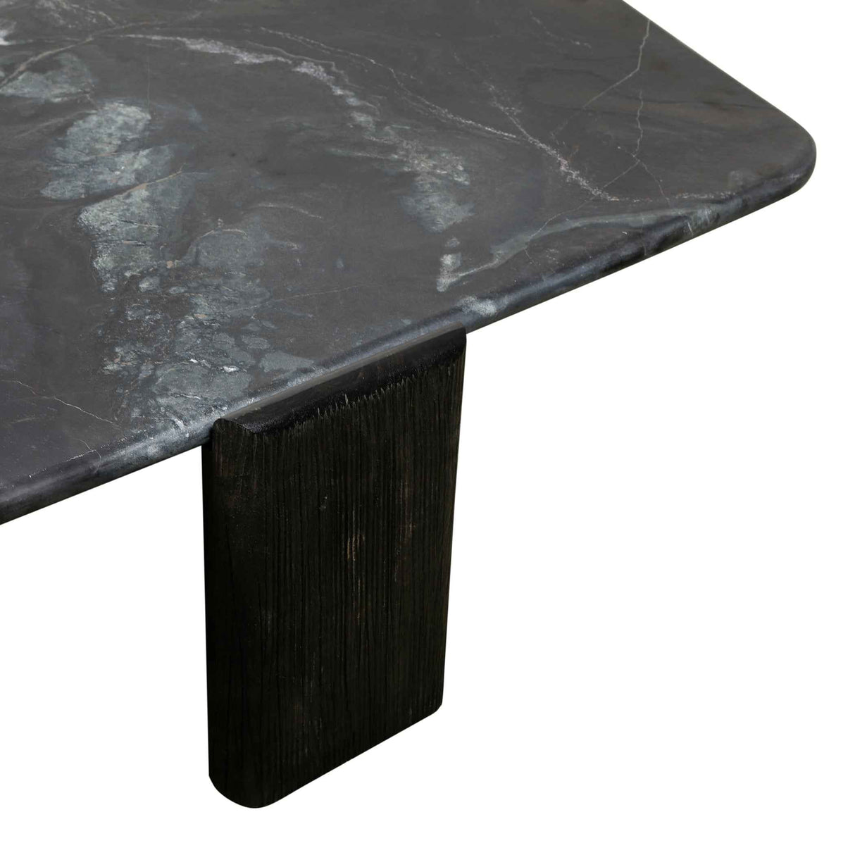 Breton 64" Hexagonal Coffee Table with Lava Marble Top with Dark Mango Base by Home Trends & Design at Eve Furniture