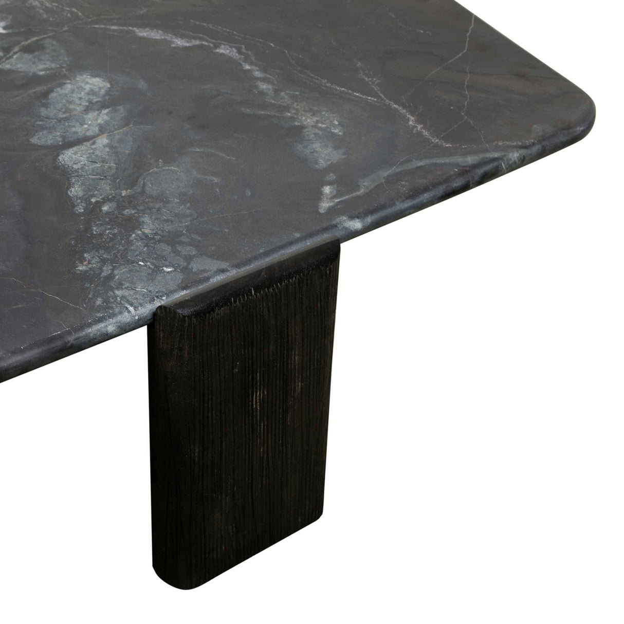 Breton 64" Hexagonal Coffee Table with Lava Marble Top with Dark Mango Base