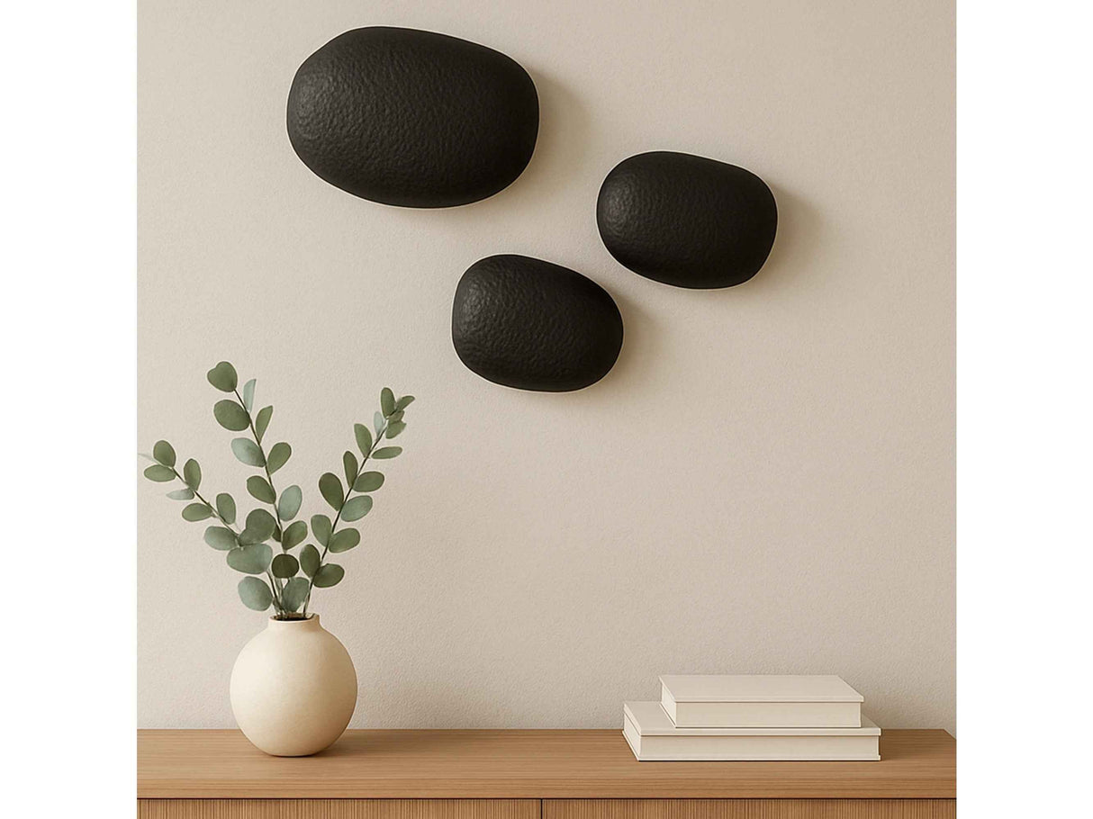 Breton Black Cast Aluminum Wall Sculpture (Set of 3) by Moe's Home at Eve Furniture