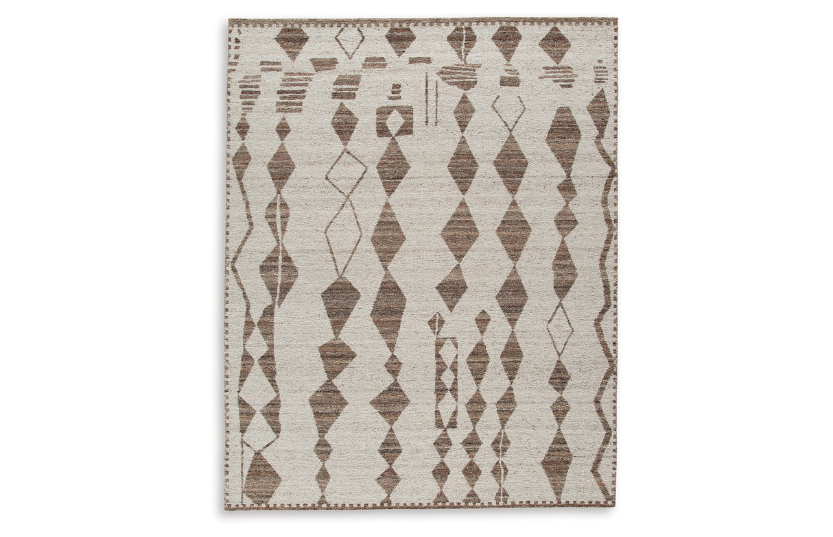 Brettler Beige/Brown Large Rug by Ashley at Eve Furniture