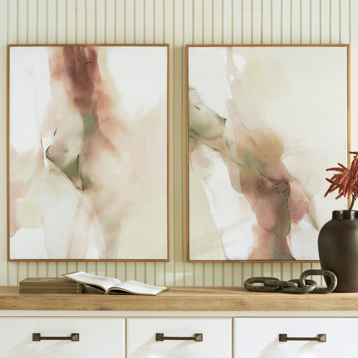Brettwarth Green/Blue/Yellow Wall Art, Set of 2 by Ashley at Eve Furniture