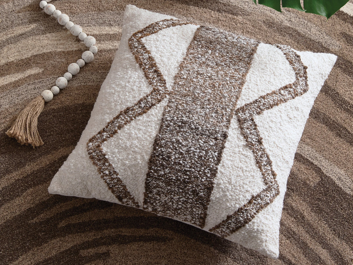 Brettwood Ivory/Brown Pillow (Set of 4) by Ashley at Eve Furniture