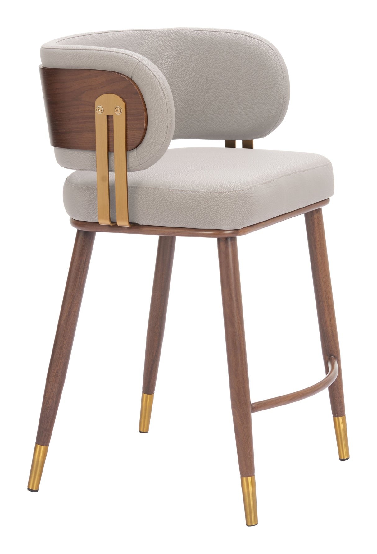 Brew Beige & Walnut Counter Stool by Zuomod at Eve Furniture