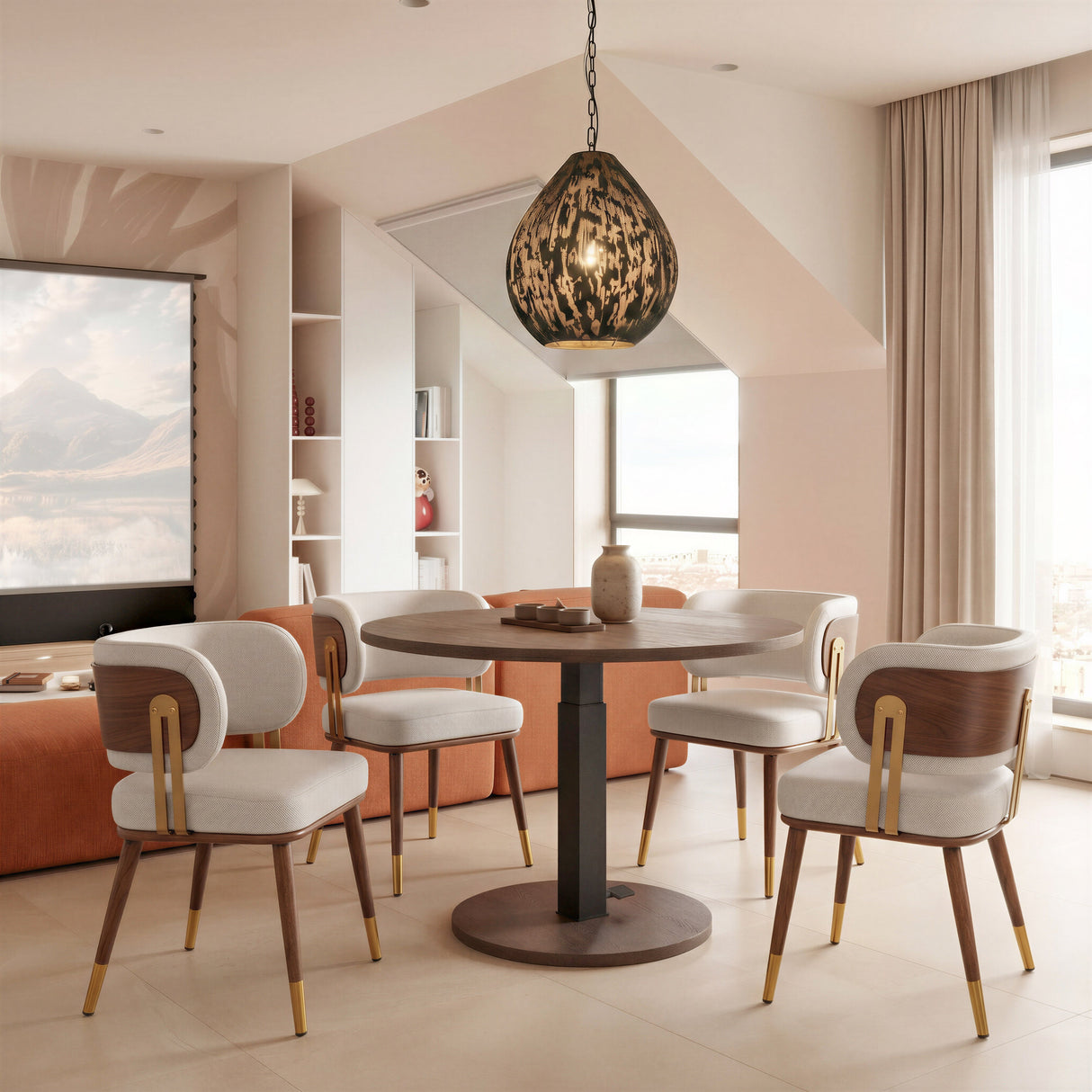Brew Beige & Walnut Dining Chair by Zuomod at Eve Furniture