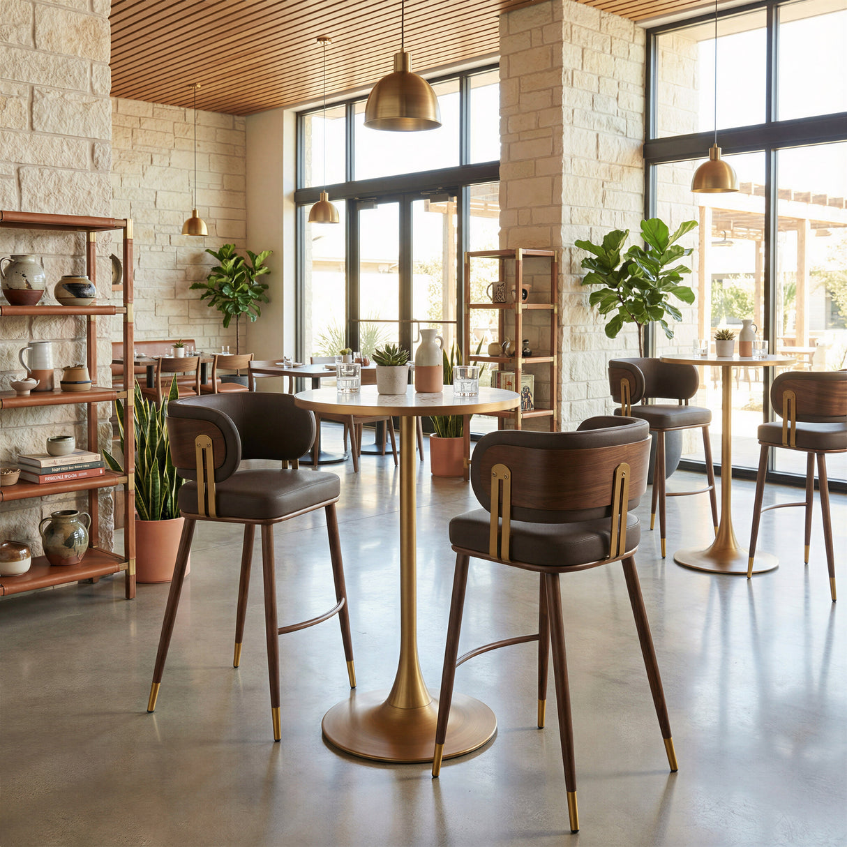 Brew Brown & Walnut Barstool by Zuomod at Eve Furniture