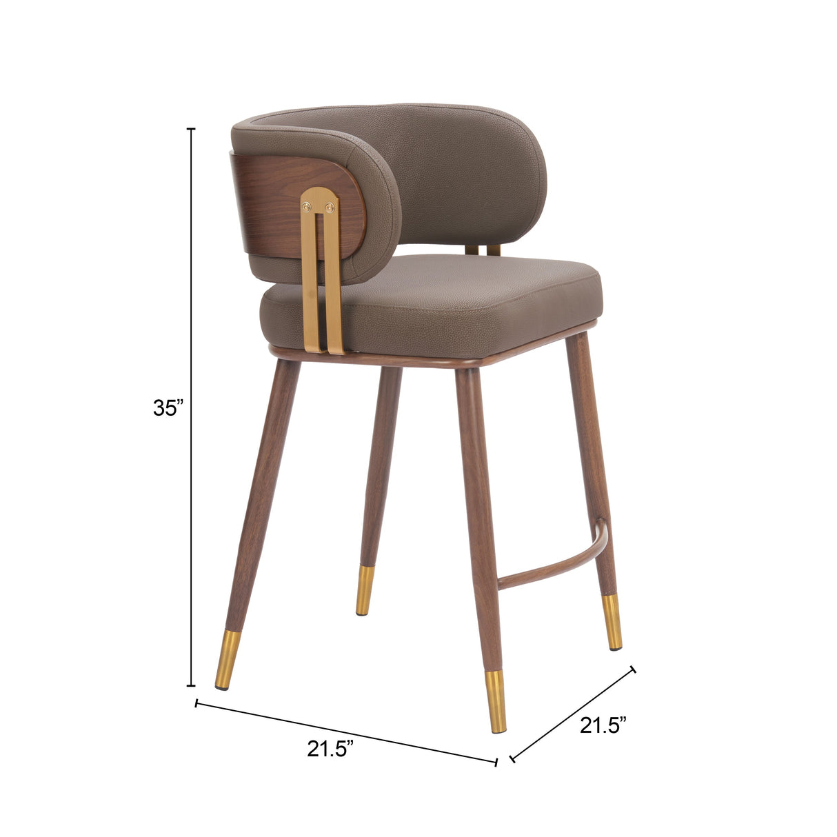 Brew Brown & Walnut Counter Stool by Zuomod at Eve Furniture