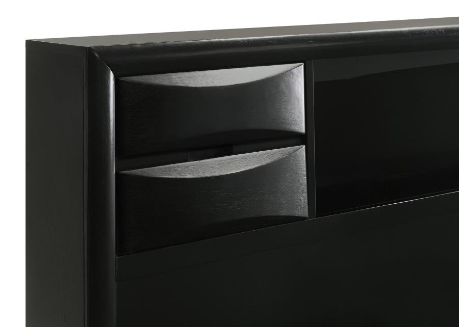 Briana Black 5-Piece Queen Storage Bedroom Set with Bookcase Headboard by Coaster at Eve Furniture