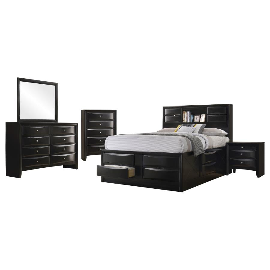 Briana Black 5-Piece Queen Storage Bedroom Set with Bookcase Headboard by Coaster at Eve Furniture