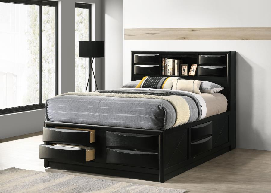Briana Black Queen Platform Storage Bed by Coaster at Eve Furniture
