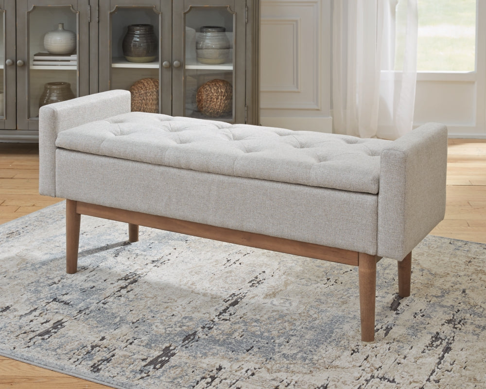 Briarson Beige/Brown Storage Bench by Ashley at Eve Furniture