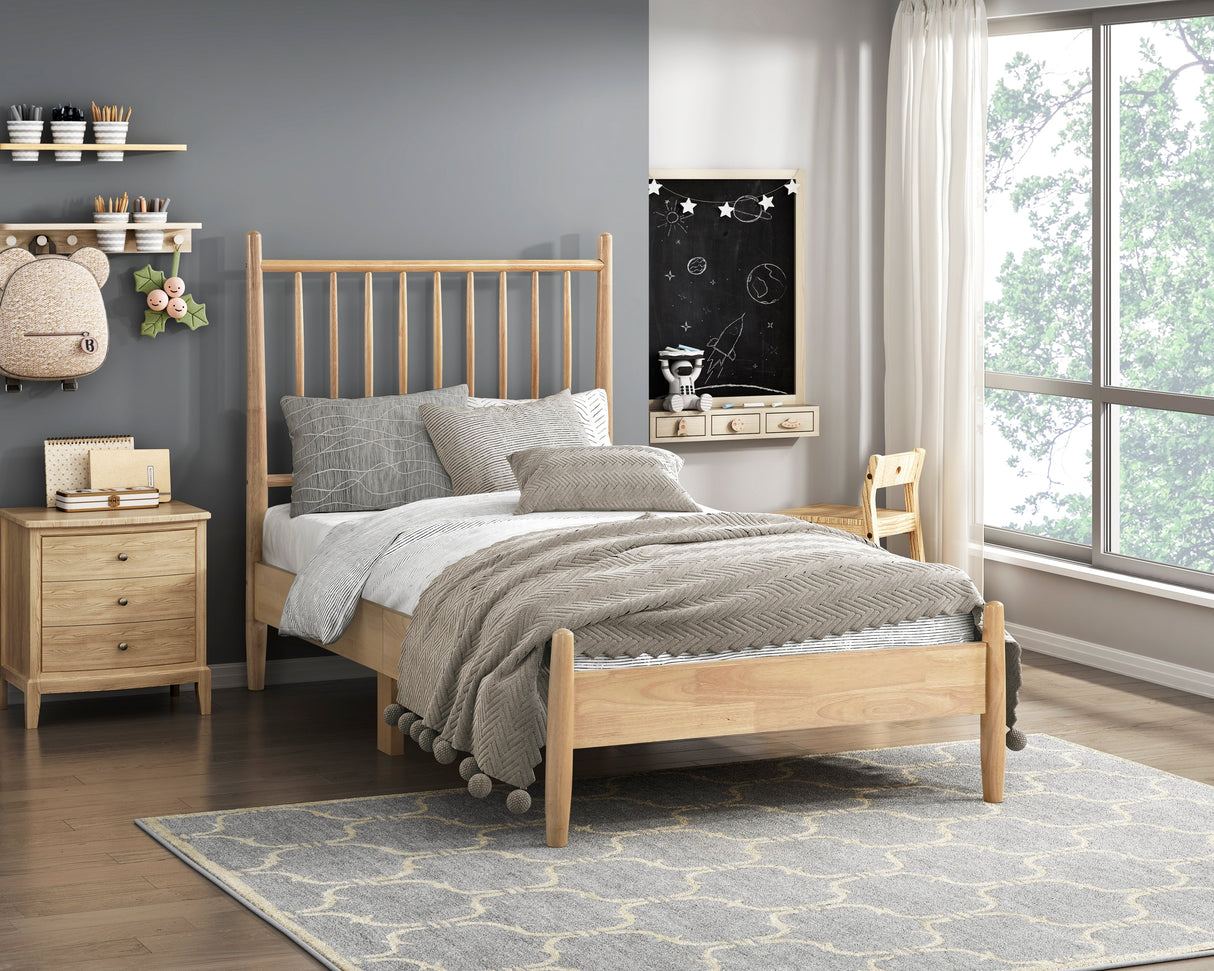 Brickell Natural Twin Platform Bed by Homelegance at Eve Furniture