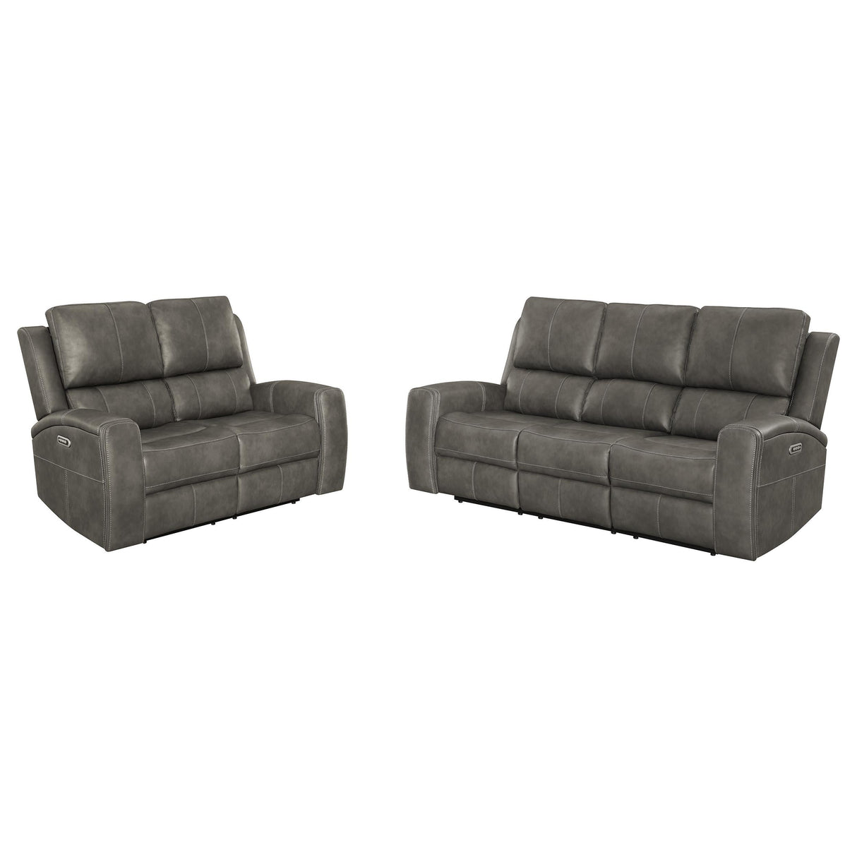 Brickston Charcoal 2-Piece Triple Power Reclining Set by Coaster at Eve Furniture
