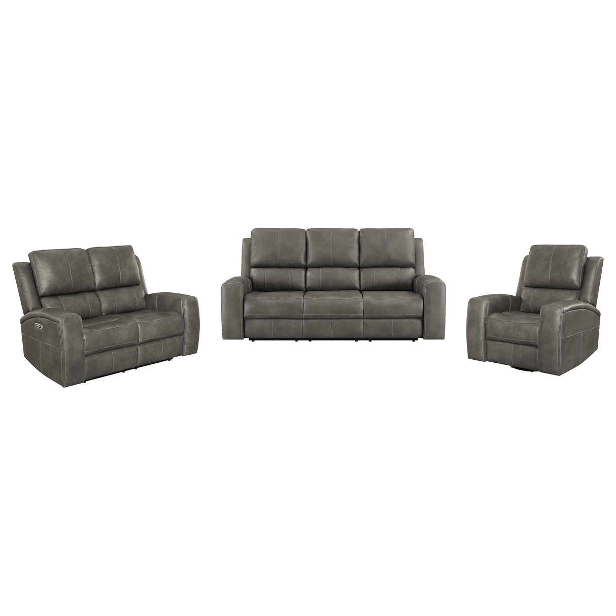 Brickston Charcoal 3-Piece Triple Power Reclining Set by Coaster at Eve Furniture