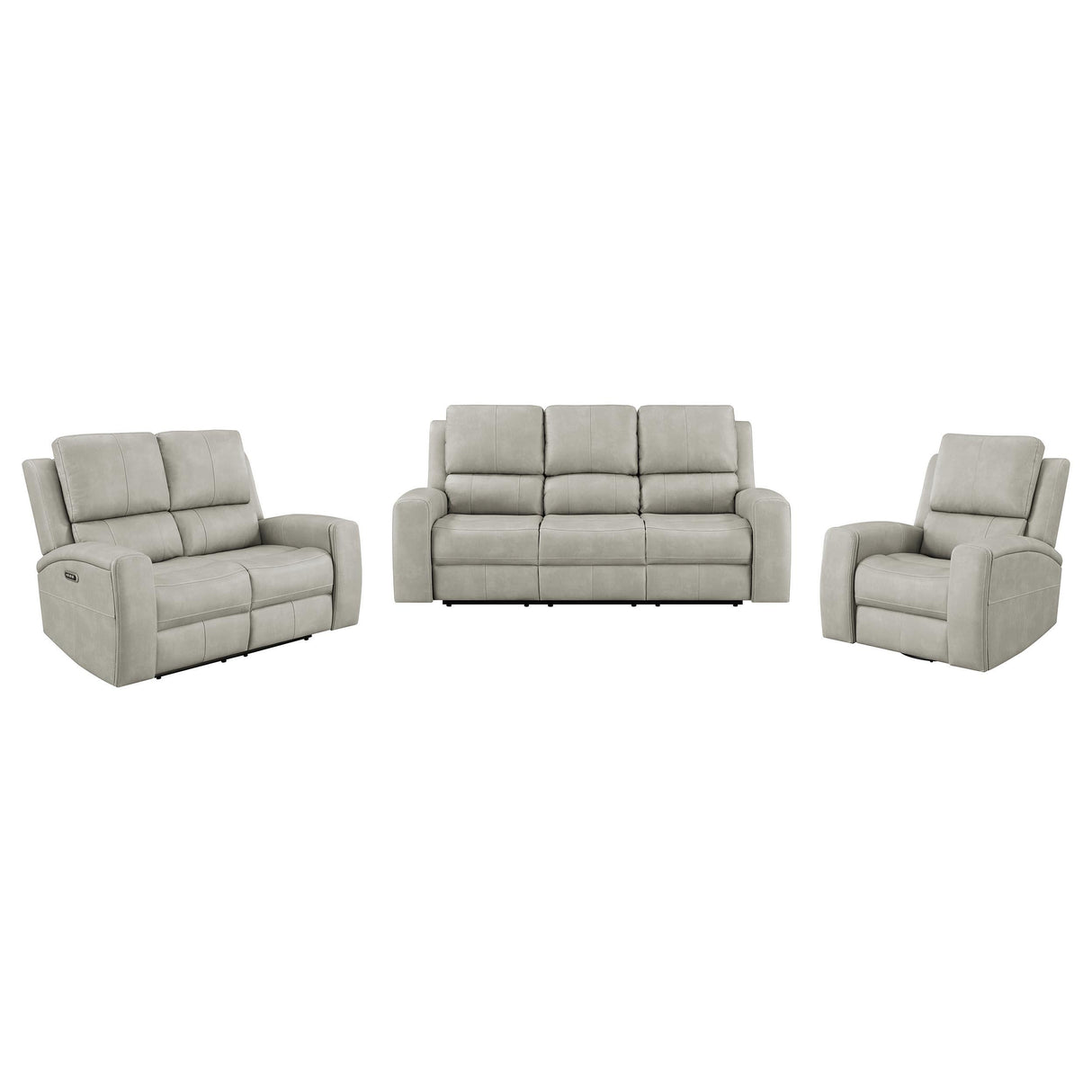 Brickston Gray 3-Piece Triple Power Reclining Set by Coaster at Eve Furniture