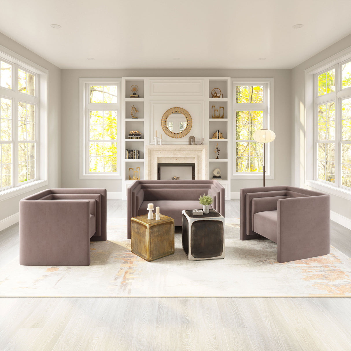Brics Multicolor Side Table Set (2-Piece) by Zuomod at Eve Furniture