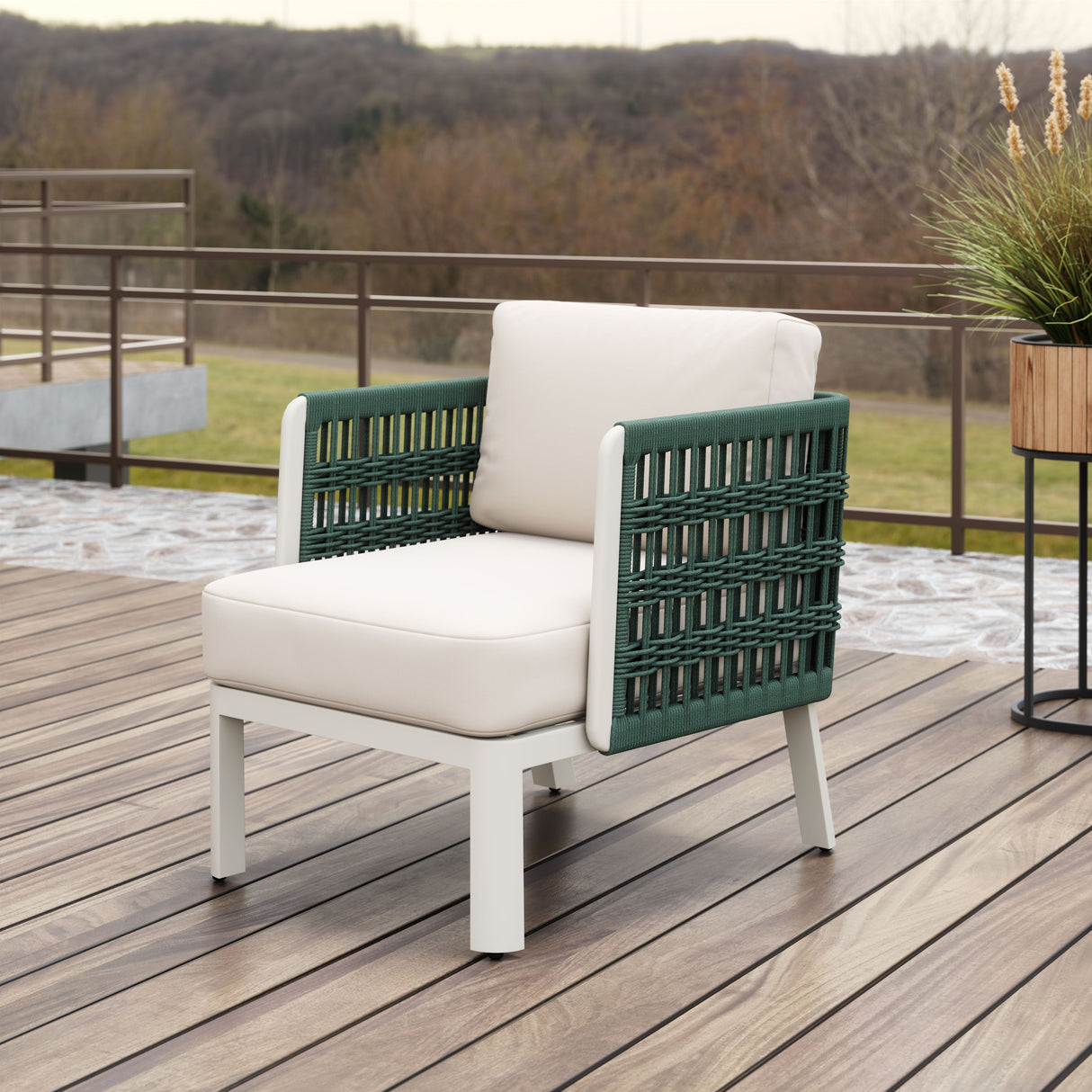 Bridgehampton White Outdoor Armchair by Zuomod at Eve Furniture