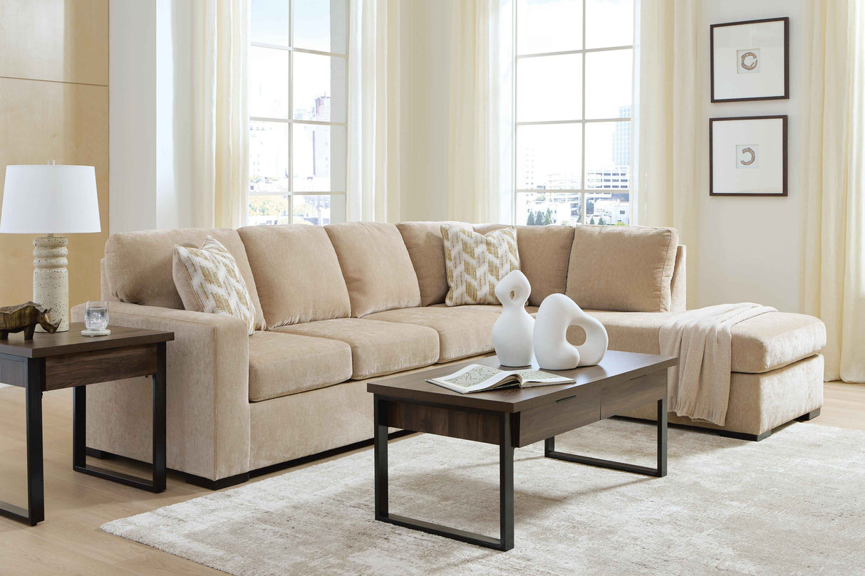 Bridgepoint Almond 2-Piece Sectional with RAF Chaise by Ashley at Eve Furniture
