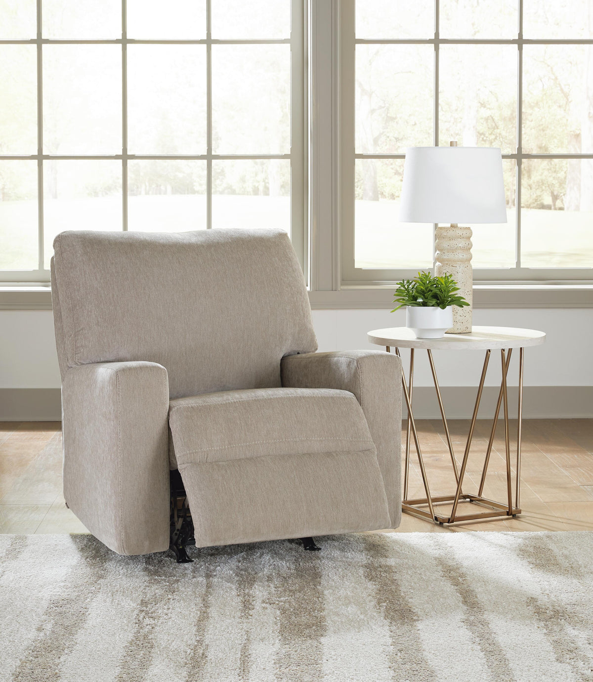 Bridgepoint Stone Recliner by Ashley at Eve Furniture