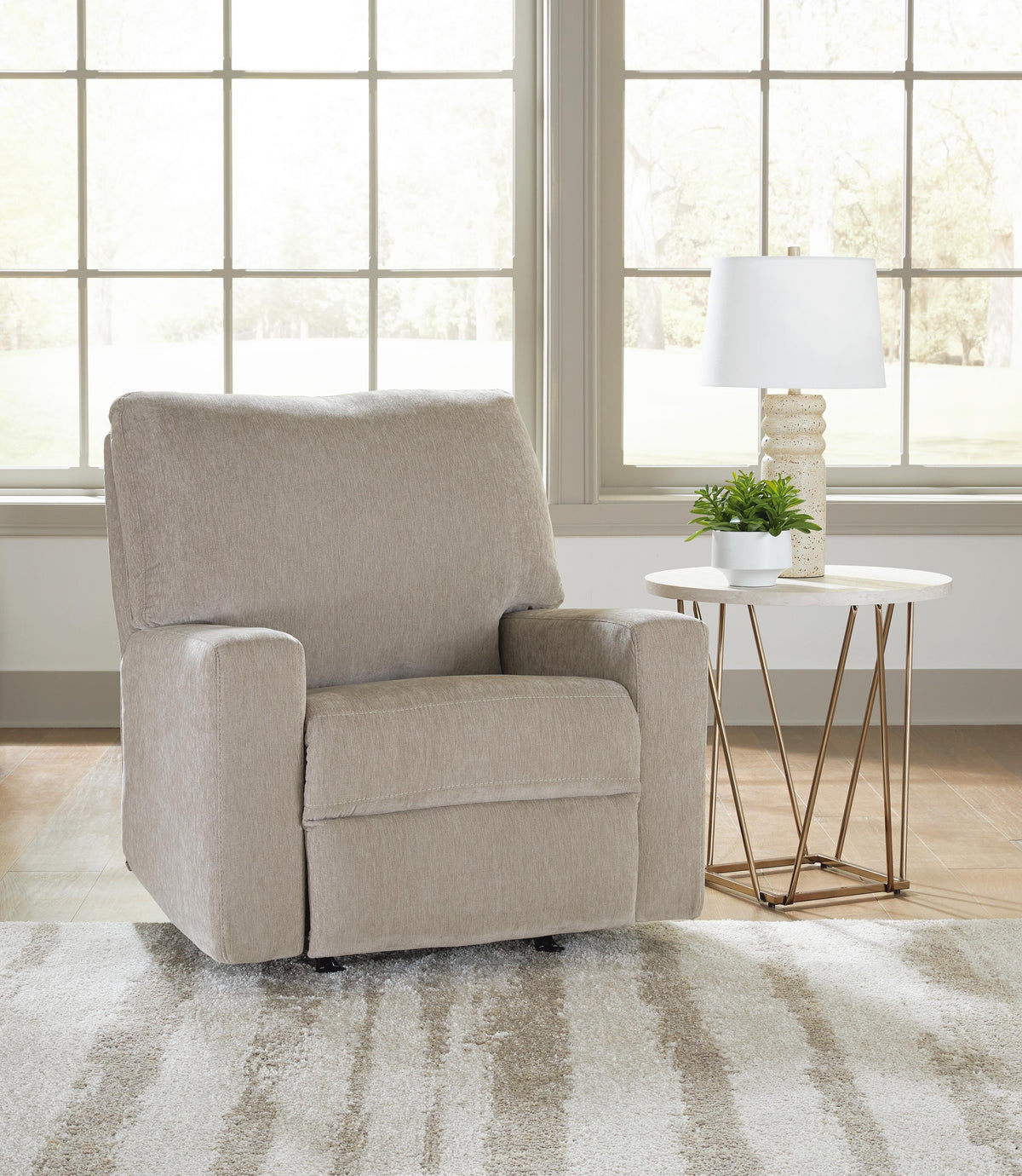 Bridgepoint Stone Recliner by Ashley at Eve Furniture