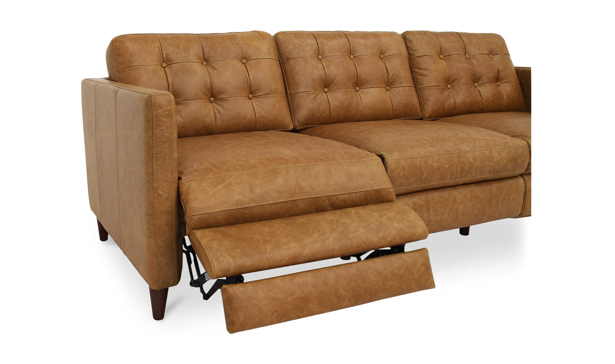 Bridgers Power Recliner Sofa Tan Leather by Moe's Home at Eve Furniture
