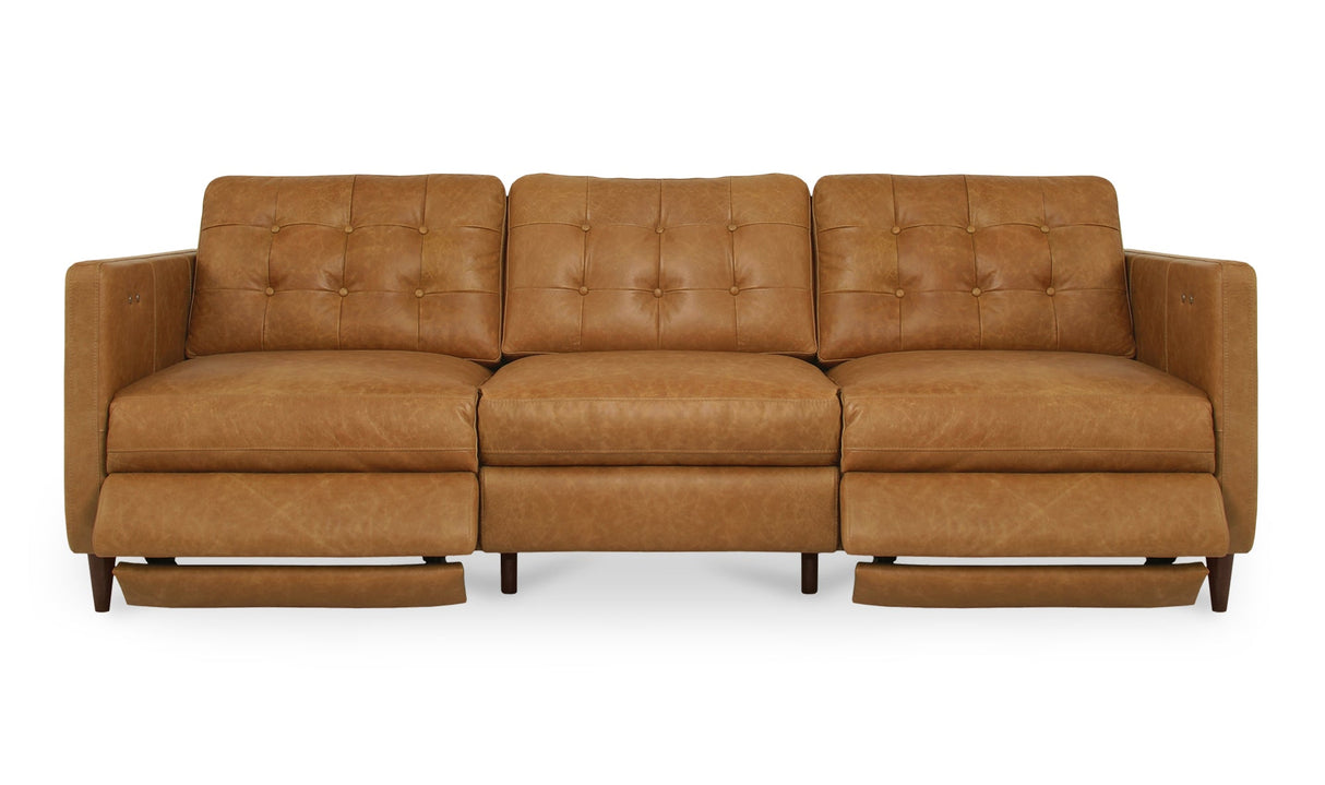 Bridgers Power Recliner Sofa Tan Leather by Moe's Home at Eve Furniture