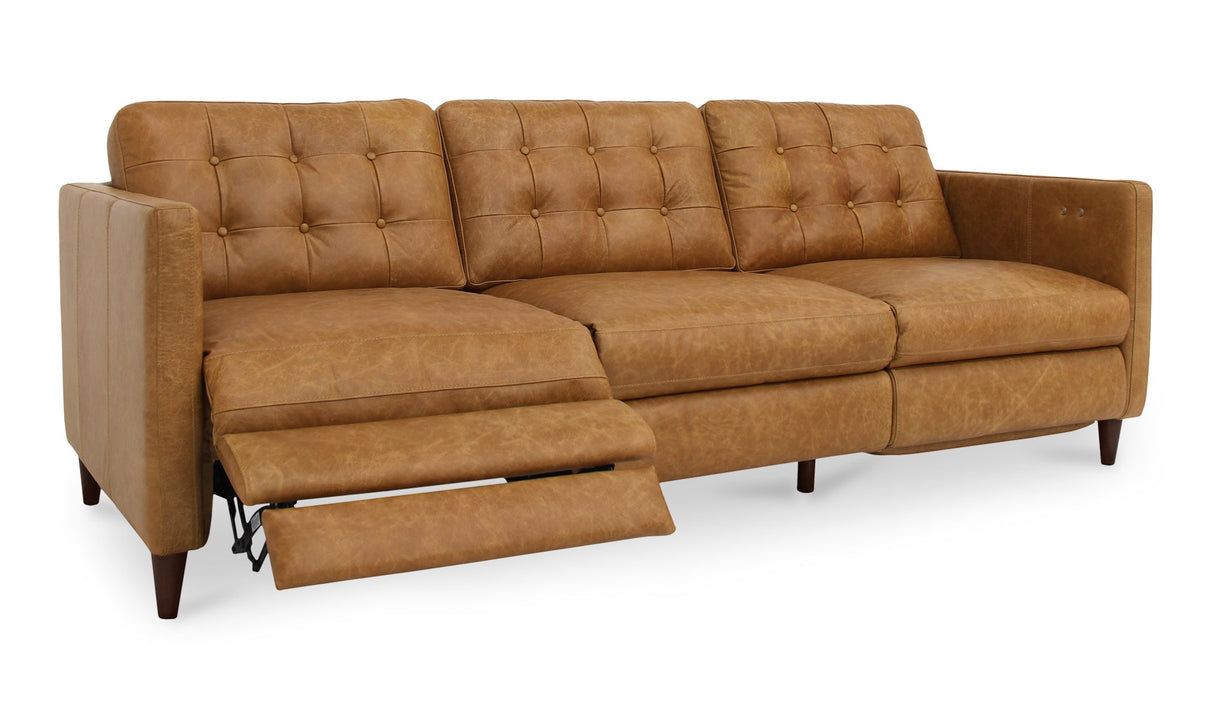 Bridgers Power Recliner Sofa Tan Leather by Moe's Home at Eve Furniture