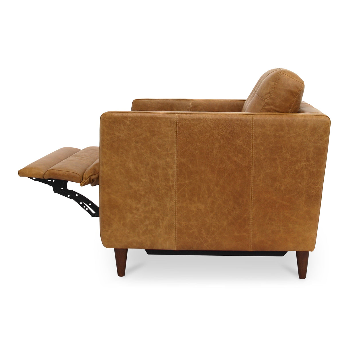 Bridgers Tan Leather Power Recliner Chair by MOES at Eve Furniture