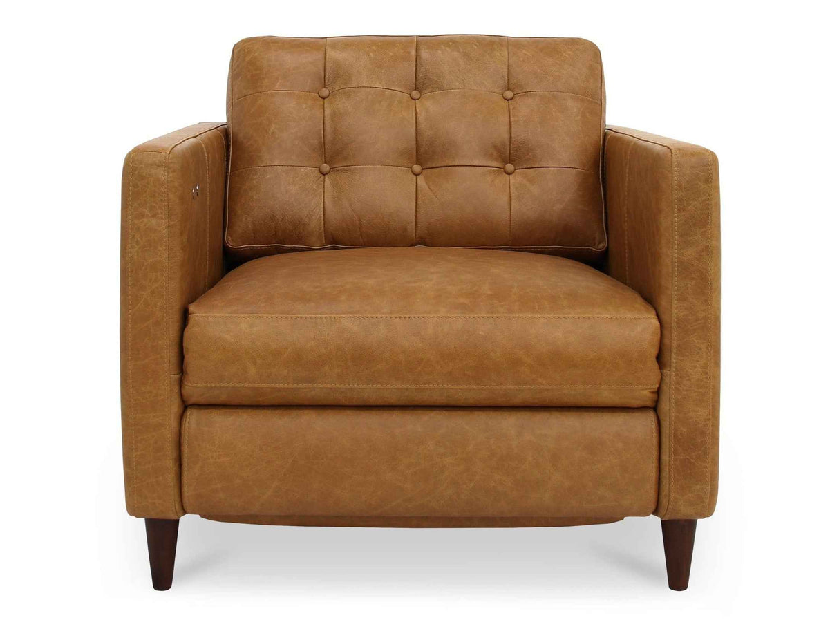 Bridgers Tan Leather Power Recliner Chair by Moe's Home at Eve Furniture