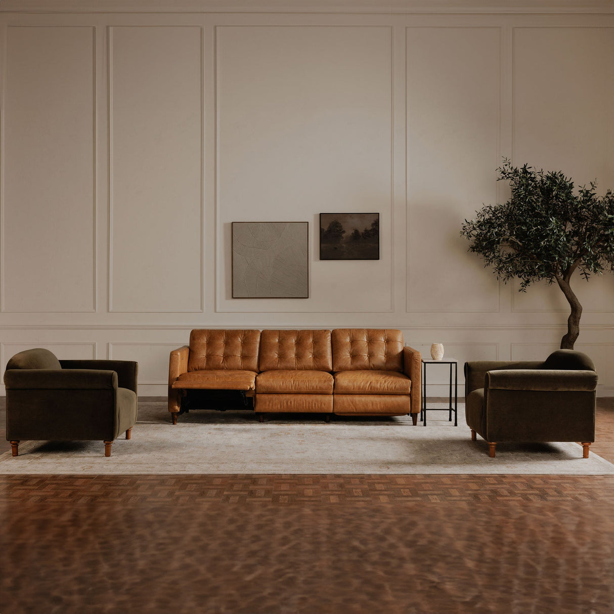 Bridgers Tan Leather Power Recliner Sofa by Moe's Home at Eve Furniture