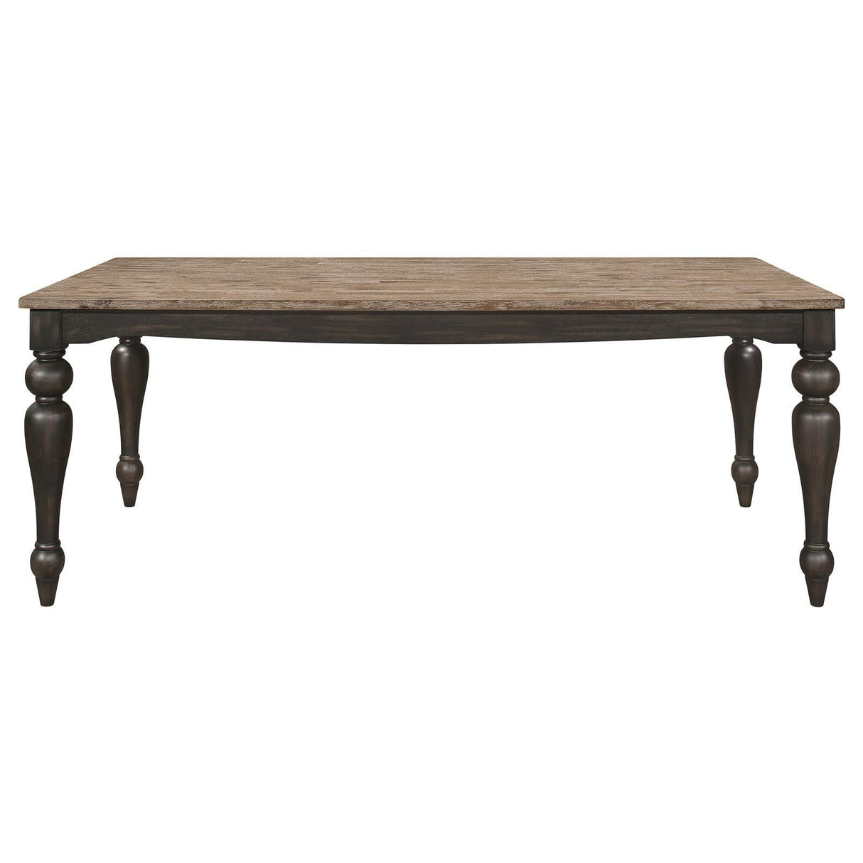 Bridget Brown Brushed and Charcoal Sandthrough Rectangular Dining Table by Coaster at Eve Furniture
