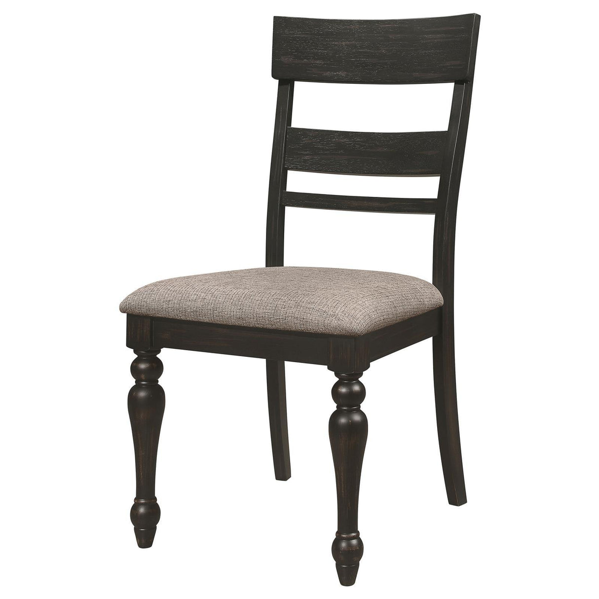 Bridget Ladder Back Dining Side Chair Stone Brown and Charcoal Sandthrough (Set of 2) by Coaster at Eve Furniture