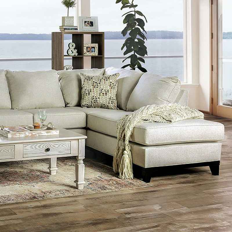 Bridie Ivory Sectional by Furniture of America at Eve Furniture