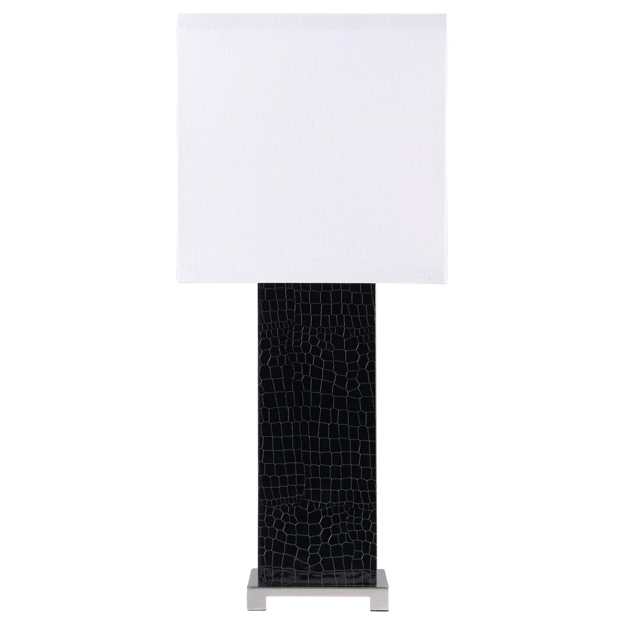Bridle Black Square Shade Bedside Table Lamp by Coaster at Eve Furniture