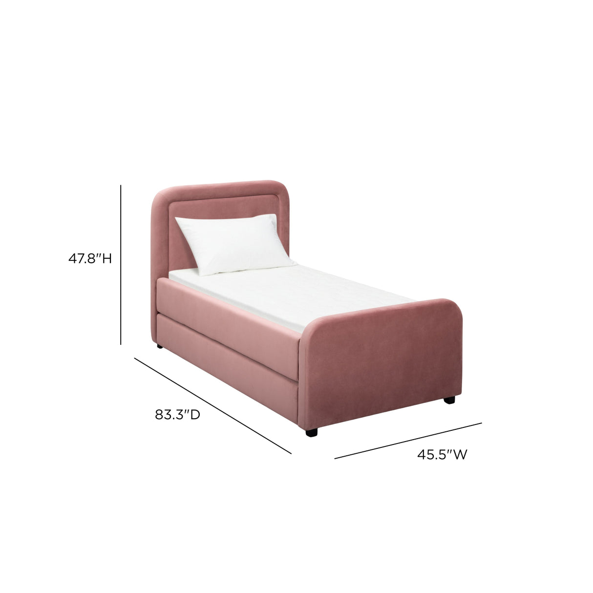 Briella Performance Velvet Trundle Bed in Twin by TOV Furniture at Eve Furniture