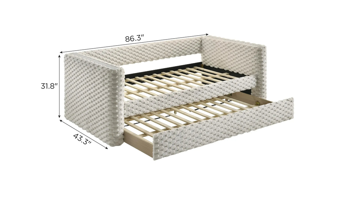 Brielle White Dove Daybed with Trundle by Crown Mark at Eve Furniture