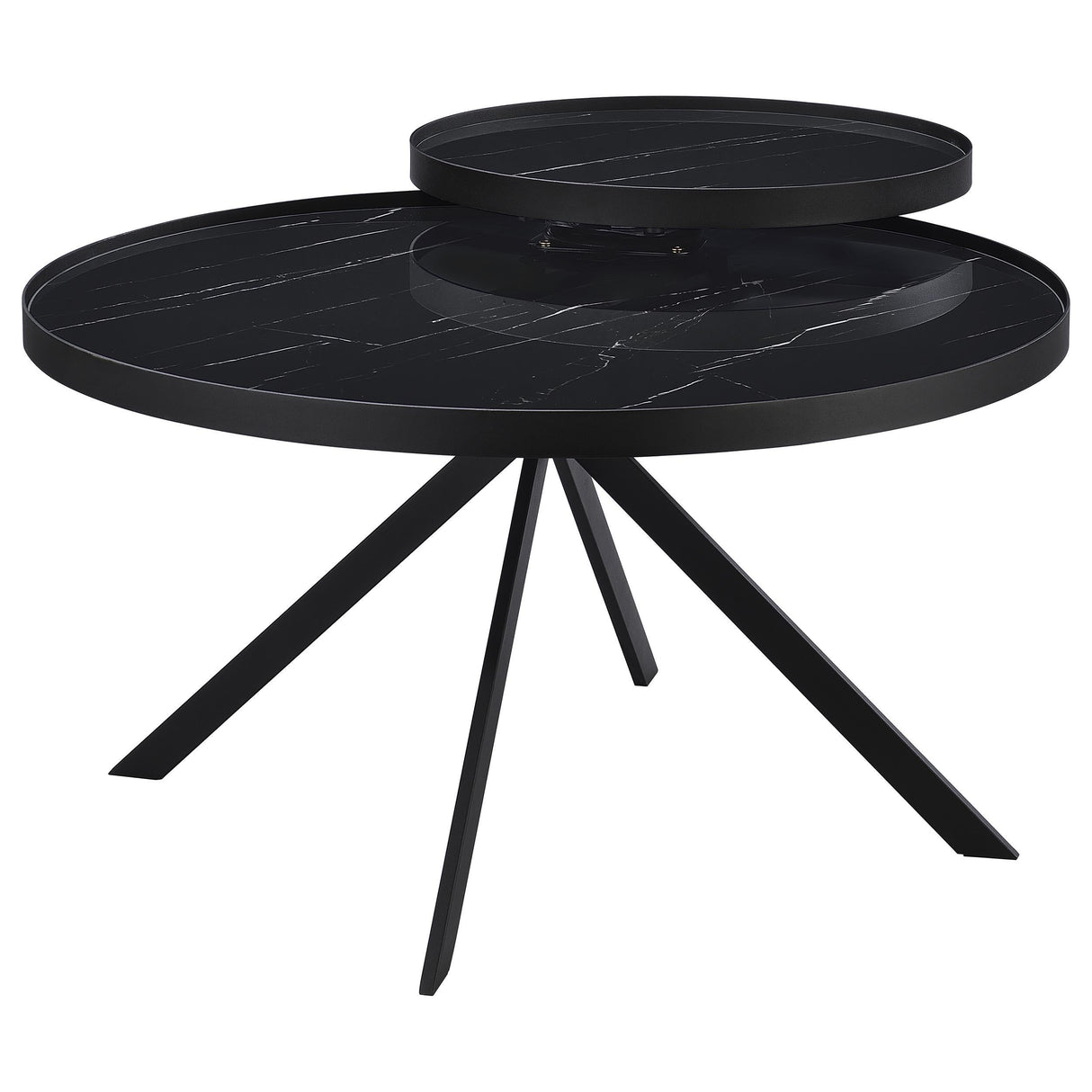 Briggs Black 2-Piece Round Coffee and End Table Set by Coaster at Eve Furniture