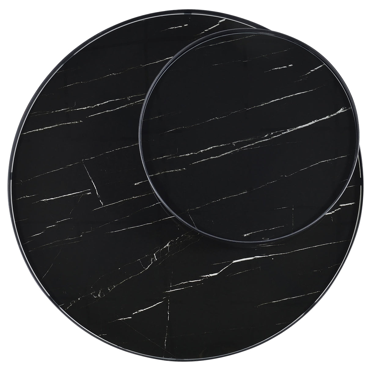 Briggs Black 2-Piece Round Coffee and End Table Set by Coaster at Eve Furniture