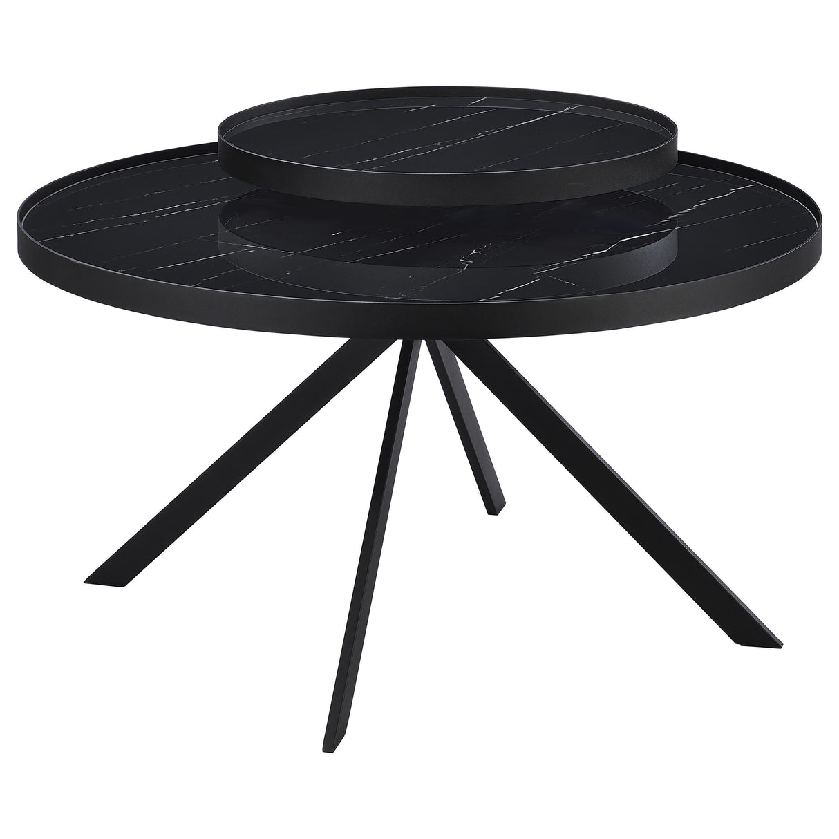 Briggs Black 3-Piece Round Coffee and End Table Set by Coaster at Eve Furniture