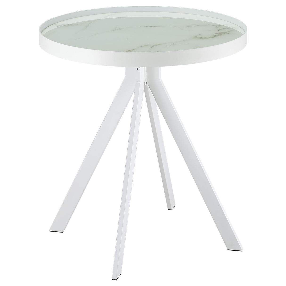Briggs White 3-Piece Round Coffee and End Table Set by Coaster at Eve Furniture