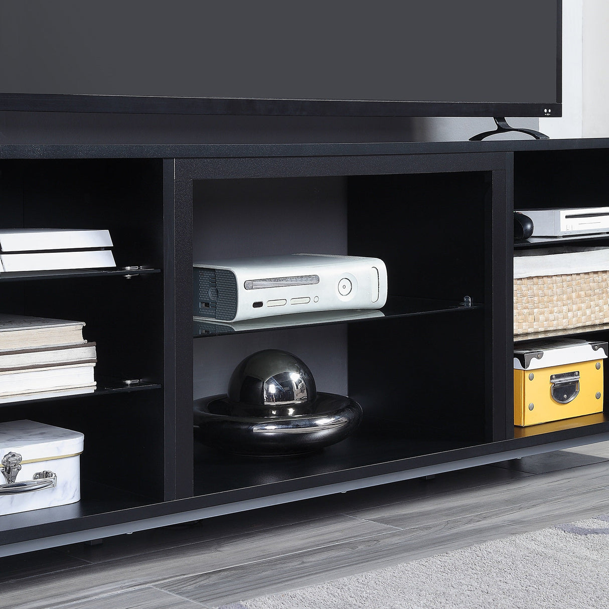 Brighton 60" TV Stand in Onyx by Manhattan Comfort at Eve Furniture