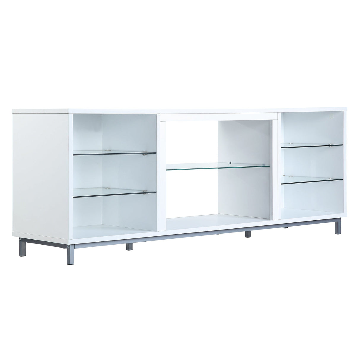 Brighton 60" TV Stand in White by Manhattan Comfort at Eve Furniture