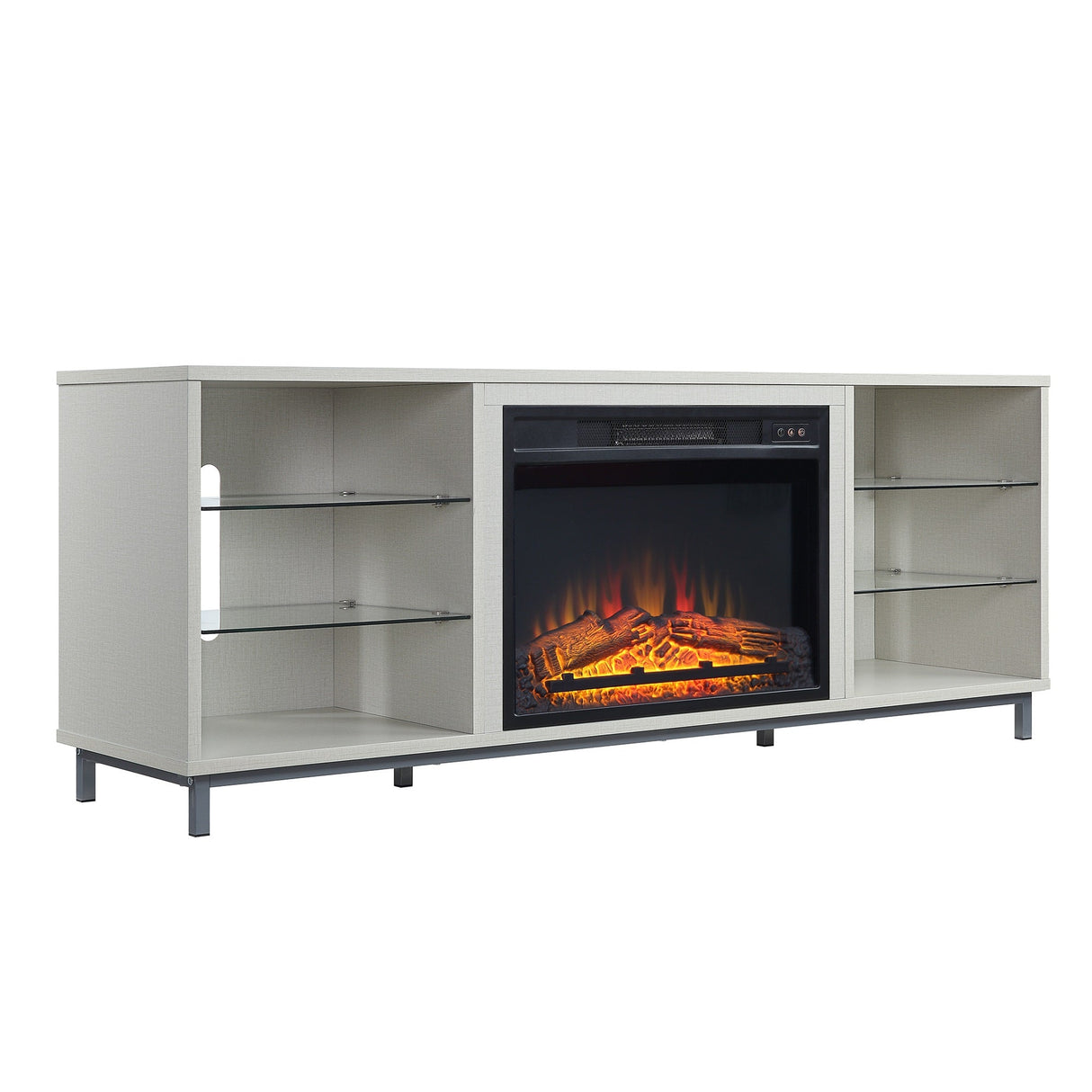 Brighton Fireplace in Beige by Manhattan Comfort at Eve Furniture