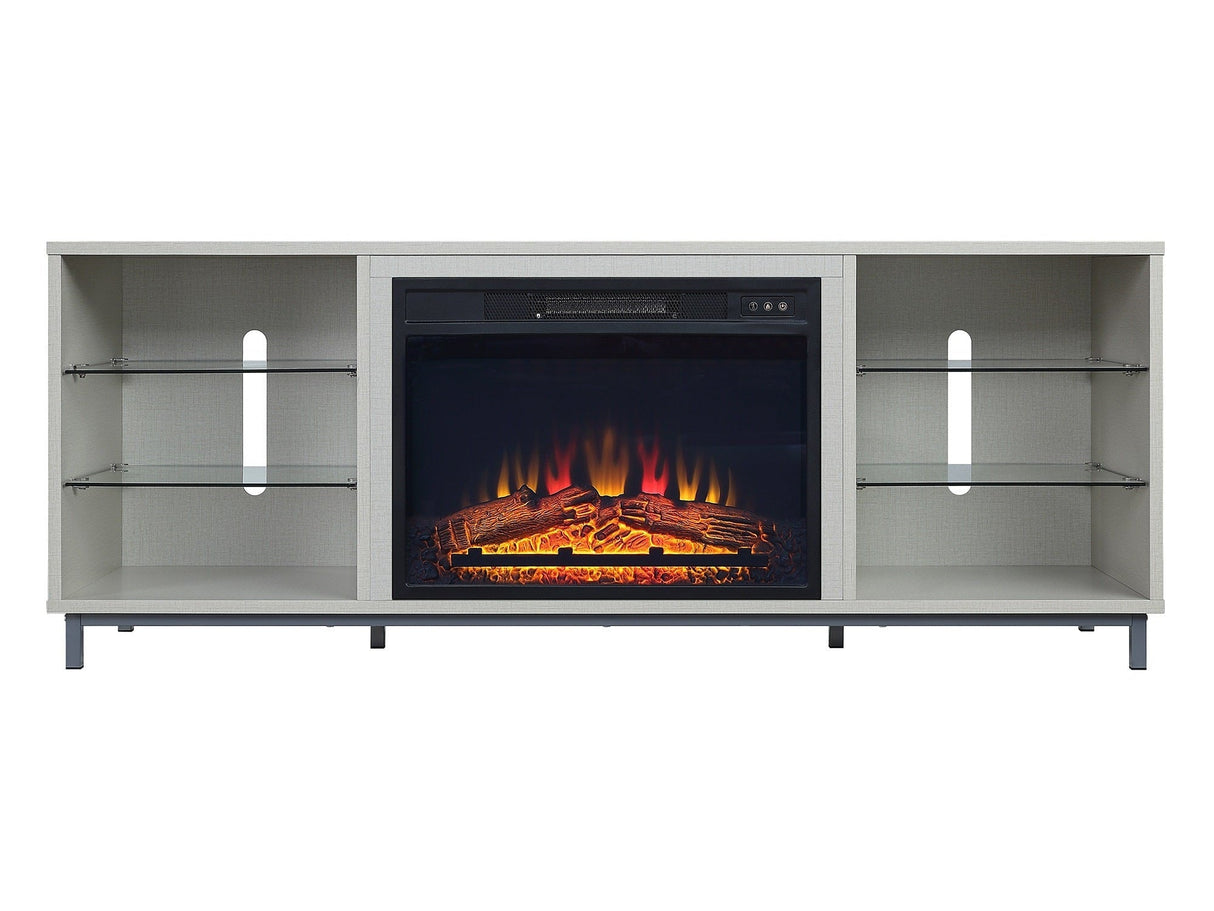 Brighton Fireplace in Beige by Manhattan Comfort at Eve Furniture