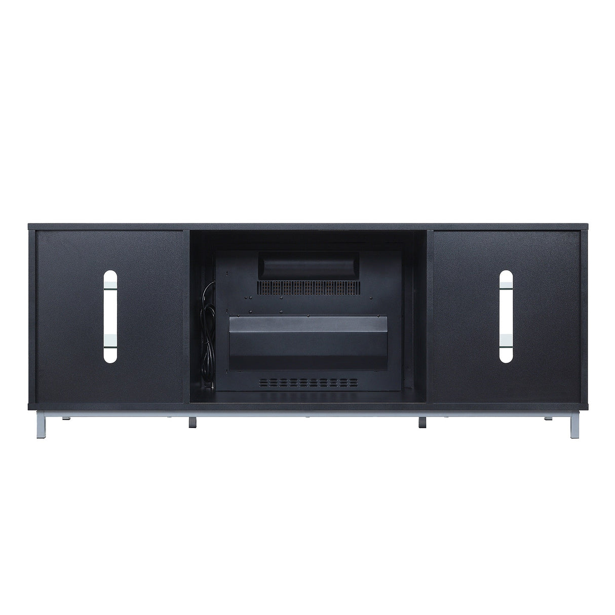 Brighton Fireplace in Onyx by Manhattan Comfort at Eve Furniture