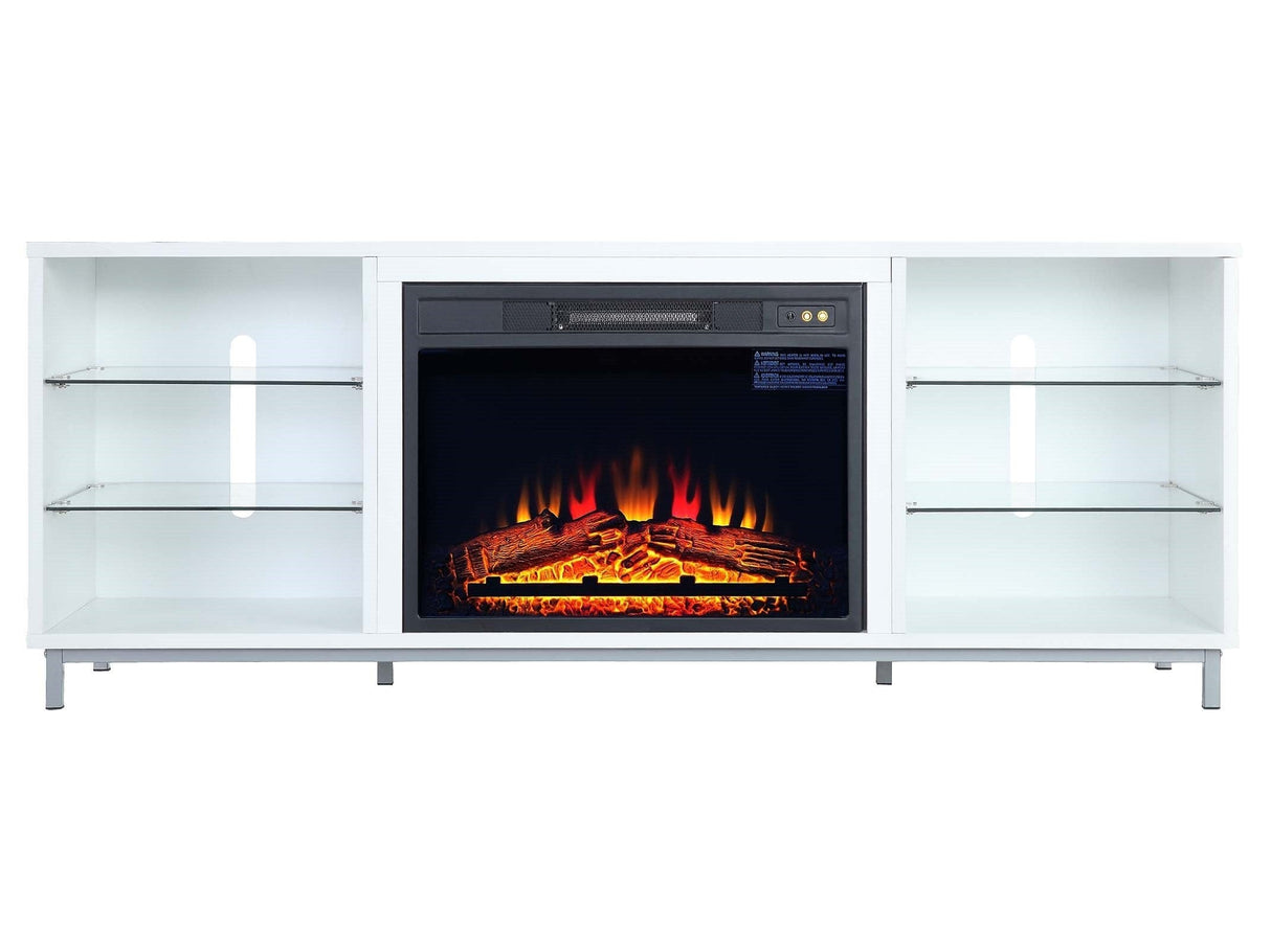 Brighton Fireplace in White by Manhattan Comfort at Eve Furniture