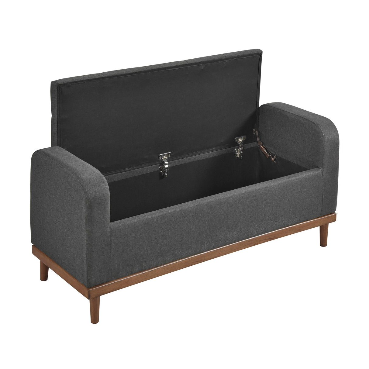 Brigitte Dark Gray Lift Top Storage Bench by Homelegance at Eve Furniture