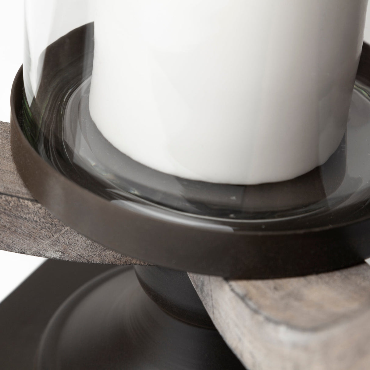 Brillion Large Rustic Wood Metal Table Candle Holder by Mercana at Eve Furniture