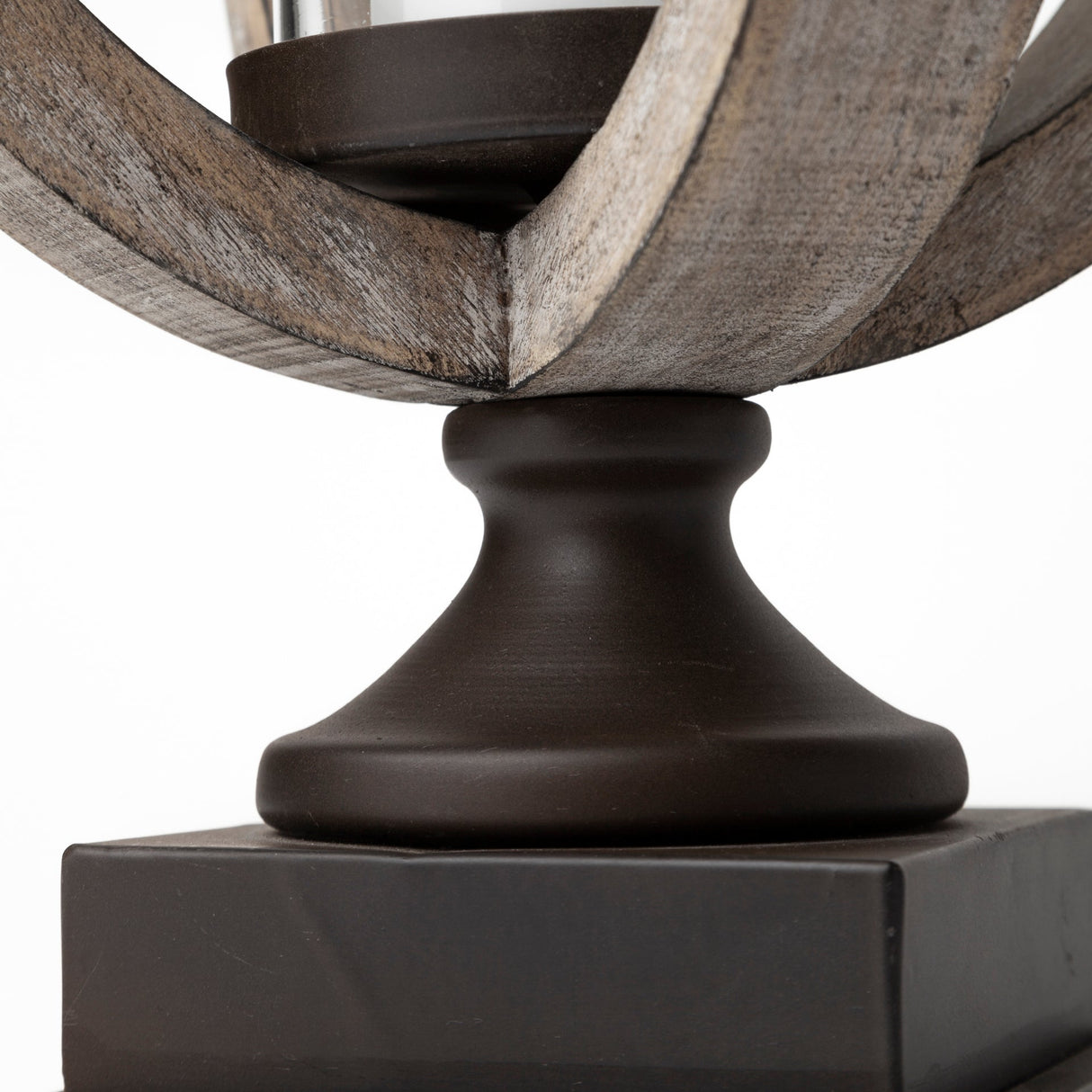 Brillion Small Rustic Wood Metal Table Candle Holder by Mercana at Eve Furniture