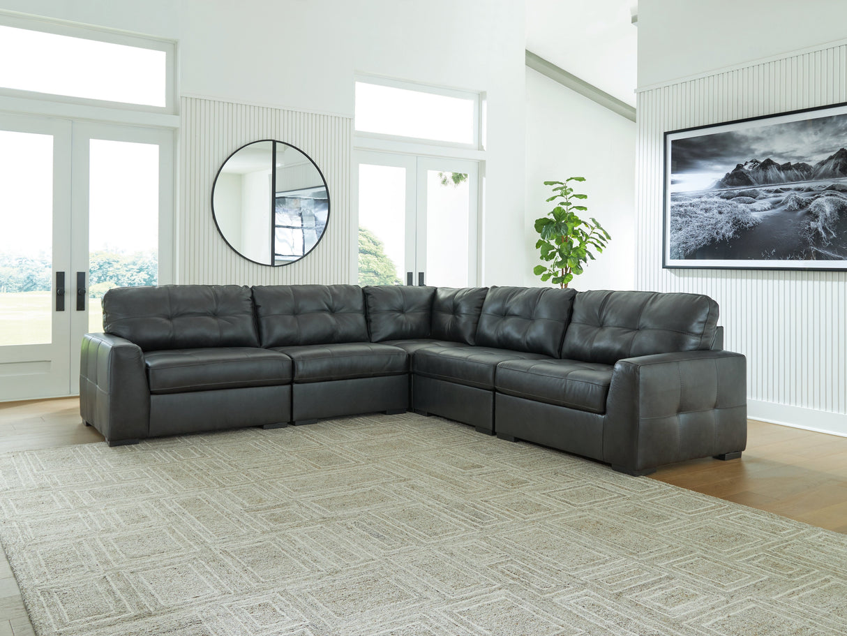 Brindley Pier Fog 5-Piece Sectional by Ashley at Eve Furniture