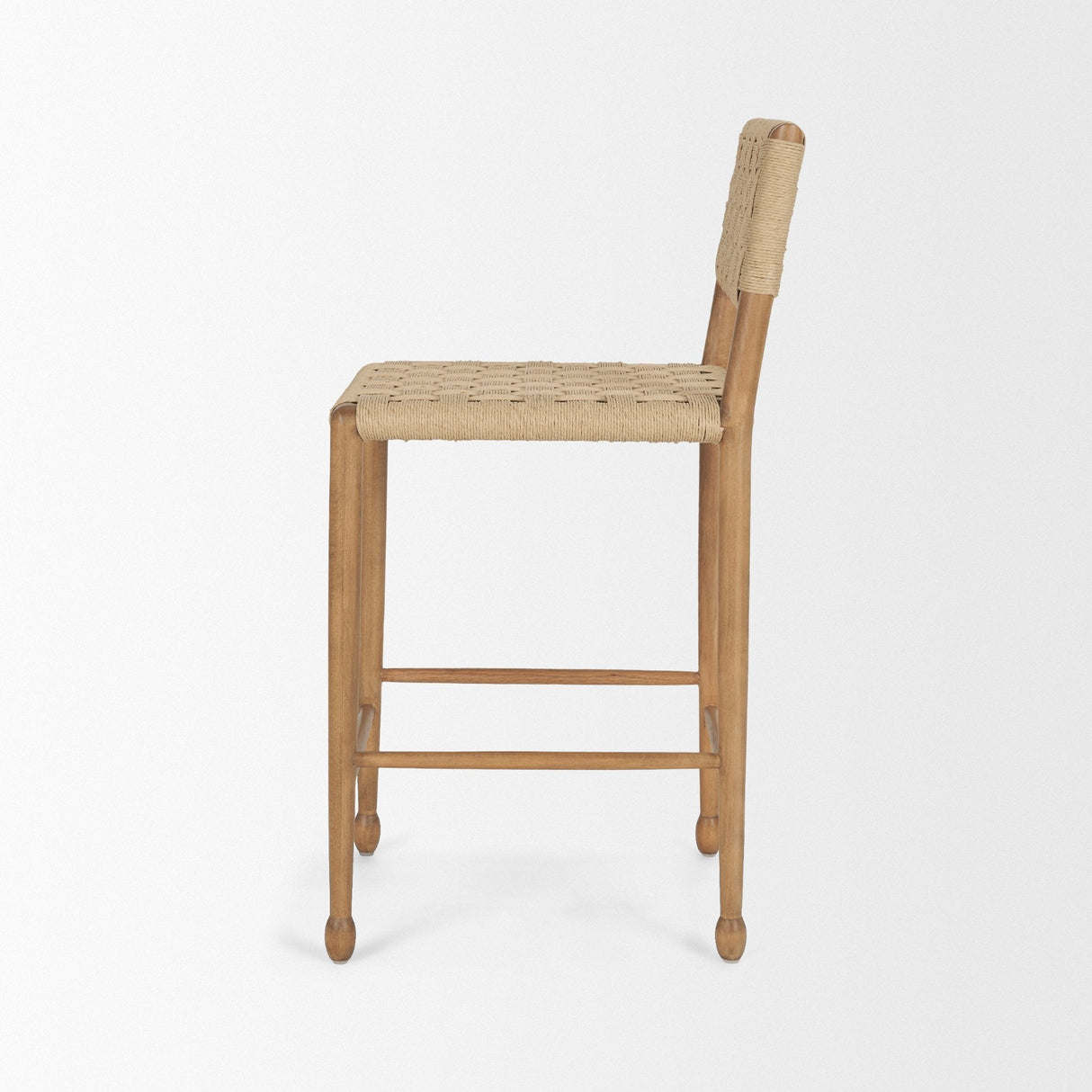 Brinley Woven Paper Rope w/ Brown Wood Frame Counter Stool by Mercana at Eve Furniture